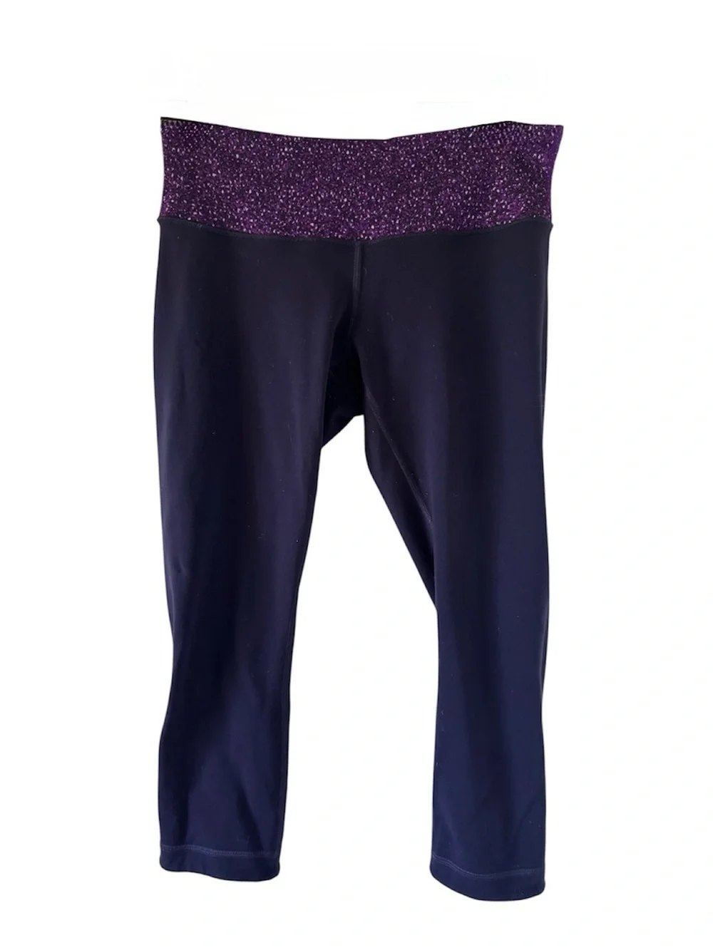 lululemon athletica Wunder Under Reversible Purple and Black Capri Leggings - 8